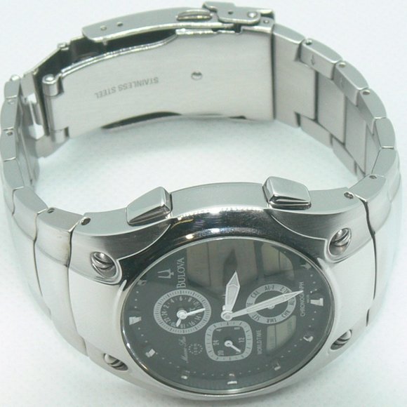 Bulova Marine Star World Time Mens Watch - Picture 3 of 10